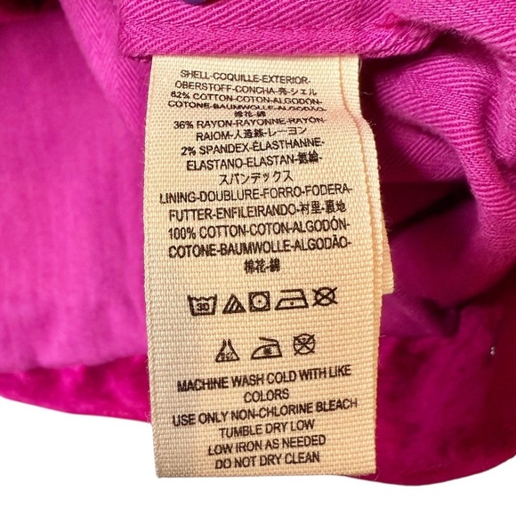 Free People Velvet Fuchsia Women’s Trucker Zip Up Jacket Sz M/L - Picture 8 of 14